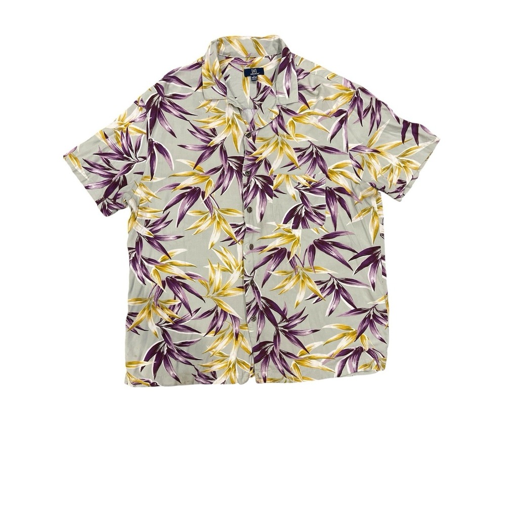 Lot Of 2 Cubavera/ George Hawaiian Print Button Down Shirts Size Large